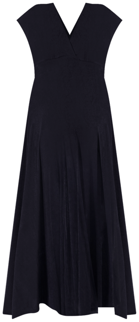 Flutter Sleeve Metallic Knit Maxi Dress