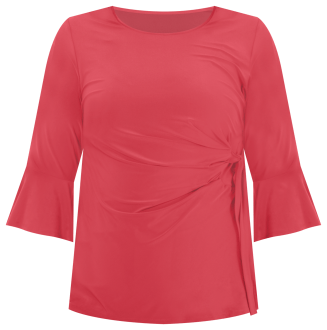 Plus Size Bell-Sleeve Side-Tie Top