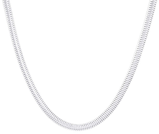 Snake Chain Necklace in 18K Gold Plated or Silver Plated Brass