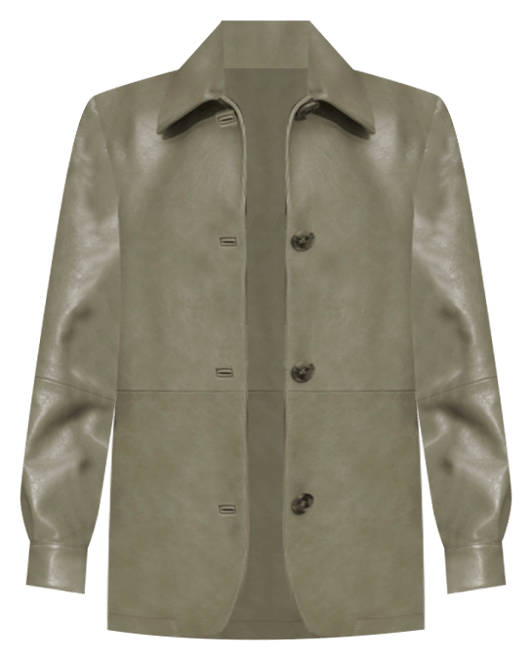 Women's Faux Leather Relaxed Vintage Look Blazer