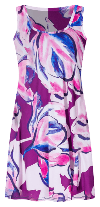 Print Sleeveless Knee Length Tank Swing Dress