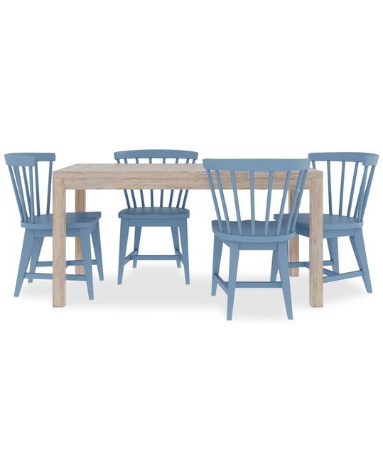 Closeout! Catriona 5pc Dining Set (Rectangular Dining Table & 4 Wood Side Chairs)