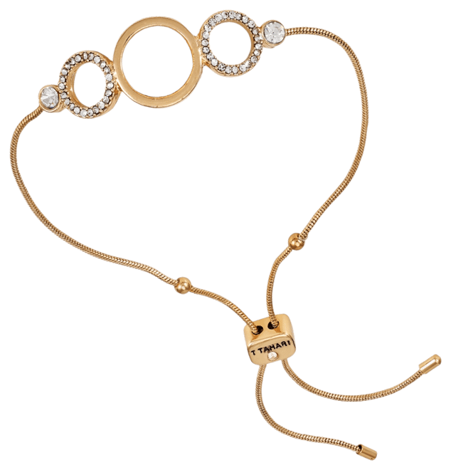 Gold-Tone Circle Coin Slider Bracelet