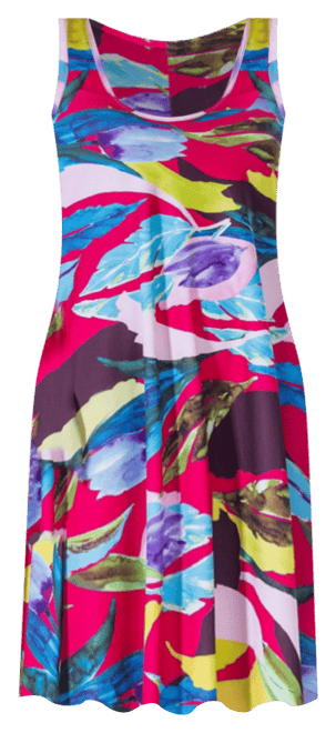 Women's Print Sleeveless Knee Length Tank Swing Dress