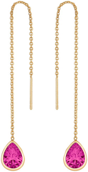 Gold Plated Chain and Crystal Dangle Earrings