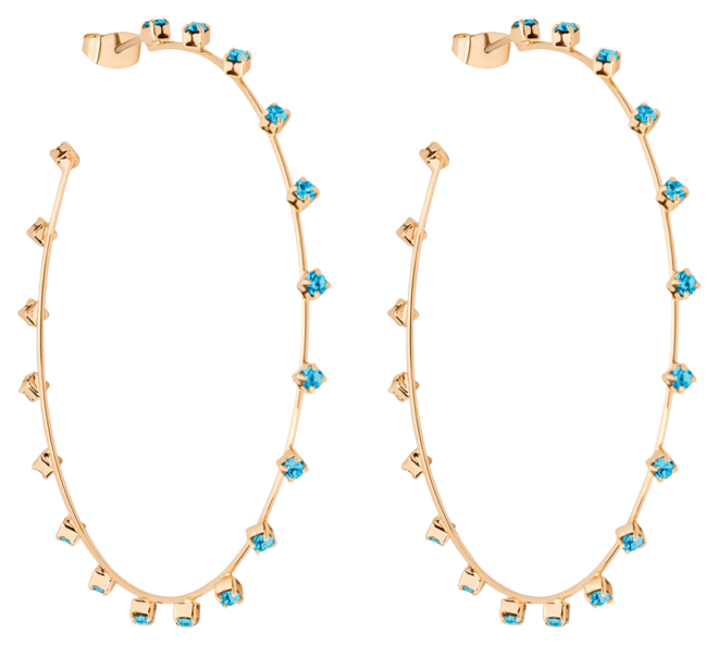 Simple Spark Crystal 18k Gold Plated Hoops
