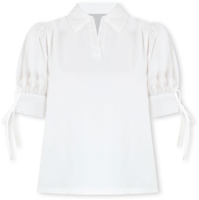 Women's Mix Media Collar Top