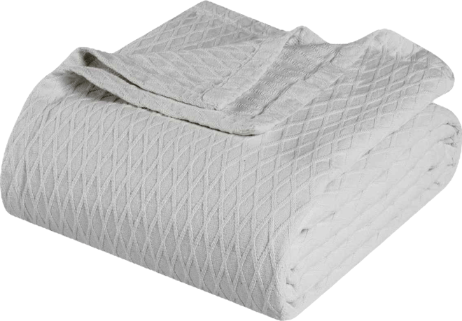 Diamond Pattern All Season Woven Cotton Blanket, King
