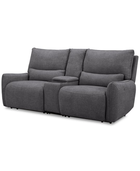 Olper 3-Pc. Fabric Zero Wall Sofa with 2 Power Recliners and 1 Console, Created for Macy's