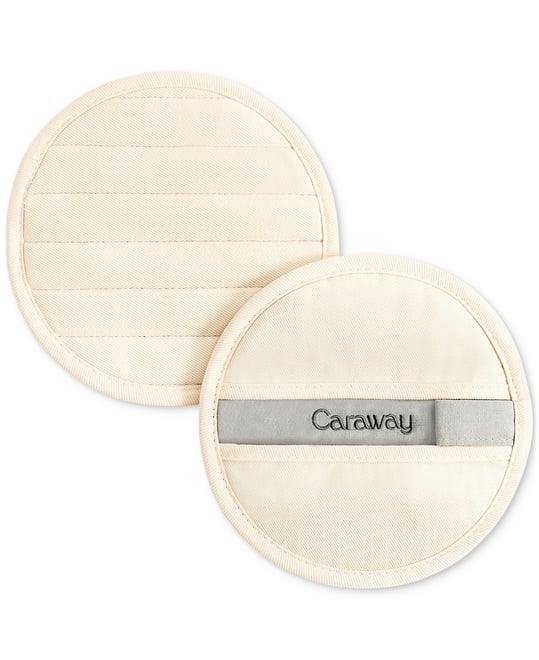 2-Piece Cotton Solid-Color Round Potholder Set