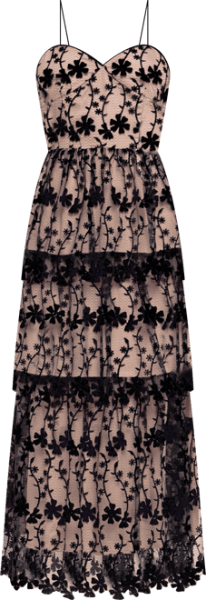 Women's Crochet Tiered Midi Dress