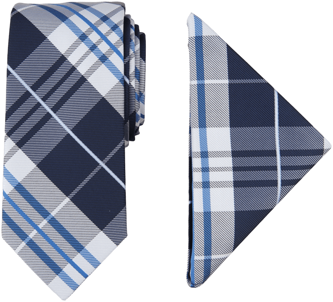 Men's Lydonia Plaid Tie & Pocket Square Set