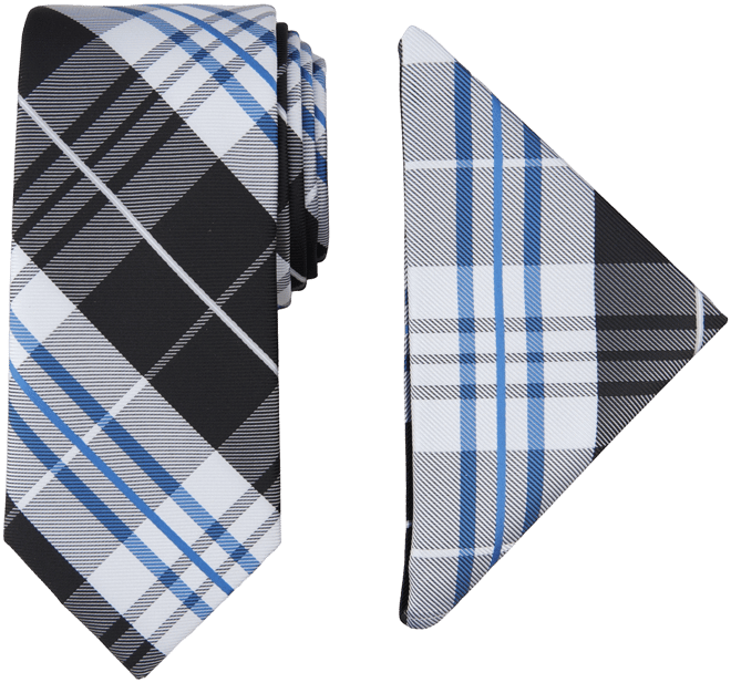 Men's Lydonia Plaid Tie & Pocket Square Set
