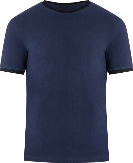 Men's Contrast-Trim Textured Short Sleeve T-Shirt