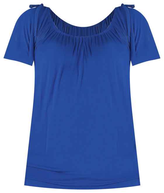 Plus Size Short Sleeve Split Shoulder Top