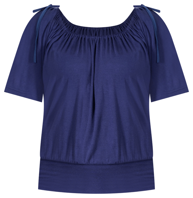 Solid Color Short Sleeve Split Shoulder Top