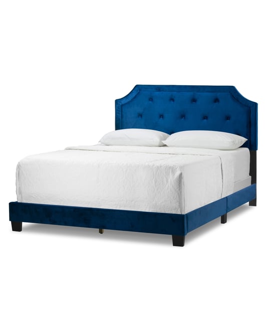 49.38" Aria Fabric, Rubberwood Queen Bed