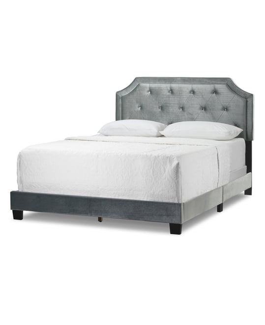 49.38" Aria Fabric, Rubberwood Queen Bed
