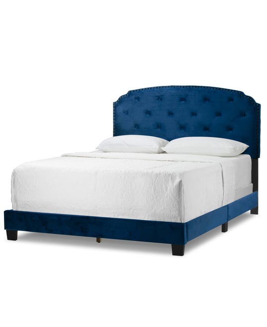 51.75" Arin Fabric, Rubberwood Queen Bed