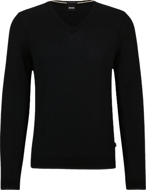 Boss by  Men's Slim-Fit Merino Wool V-Neck Sweater