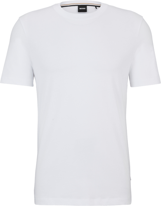 HUGO BOSS｜ (Cotton-jersey regular-fit T-shirt with SPF HUGO - Cotton-jersey T-shirt with SPF 50+ UV protection - White