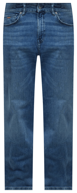 Boss by  Men's Mid-Blue Comfort-Stretch Regular-Fit Jeans