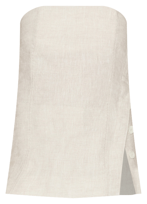 Linen Strapless Tunic Top