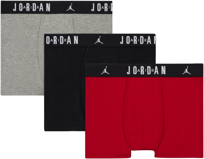 Jordan Big Kids' Flight Cotton Boxer Briefs (3-Pack)