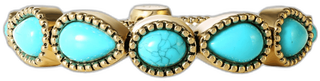 Womens Turquoise Stone Slider Bracelet