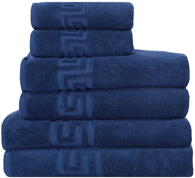 Milos Greek Key 100% Turkish Cotton 6-Pc. Bath Towel Sets