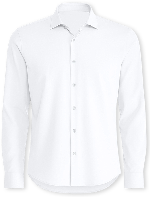 Men's Slim-Fit Blue Trim Solid Dress Shirt