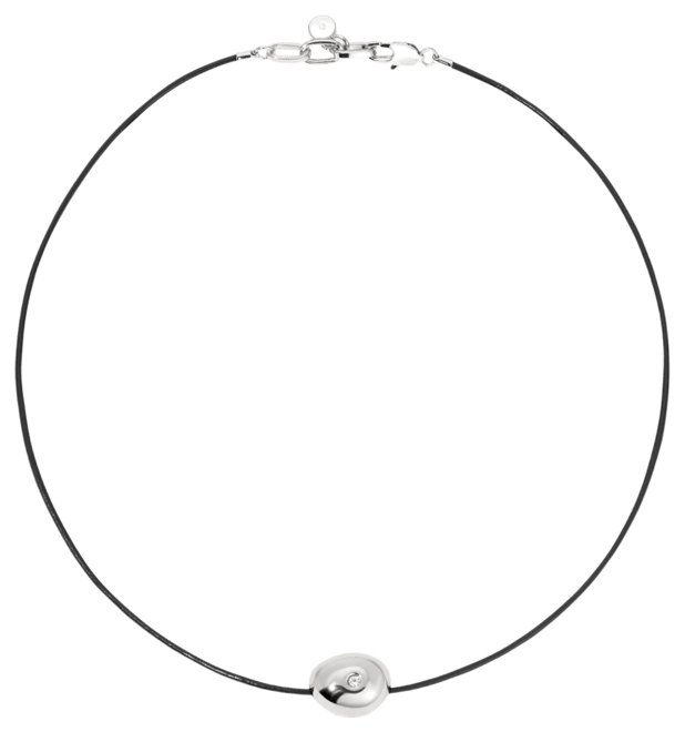 Single Crystal Polished Pebble Leather Pendant Necklace