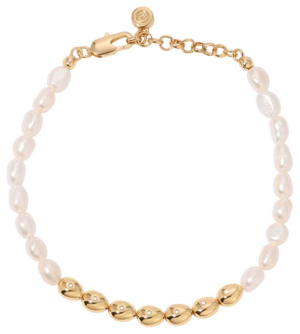 Freshwater Pearl Polished Pebble Beaded Bracelet