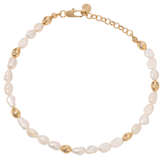 Freshwater Pearl Polished Pebble Beaded Anklet