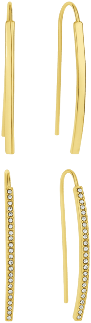 Crystal Curved Bar Earring Set