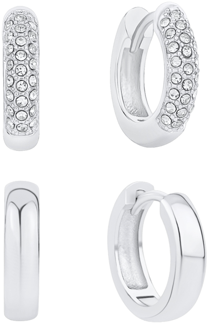 Crystal Duo Set Hoop Earrings