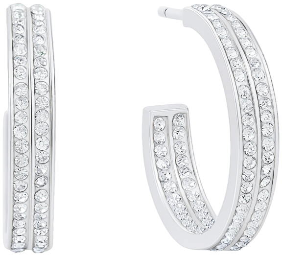 Double Row Crystal Hoop Earring