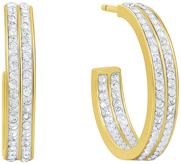 Double Row Crystal Hoop Earring