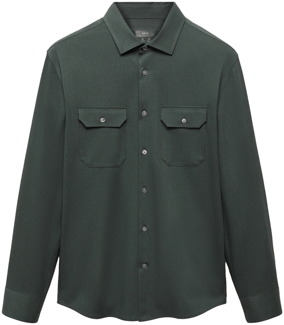 Men's Pockets Detail Stretch Fabric Overshirt