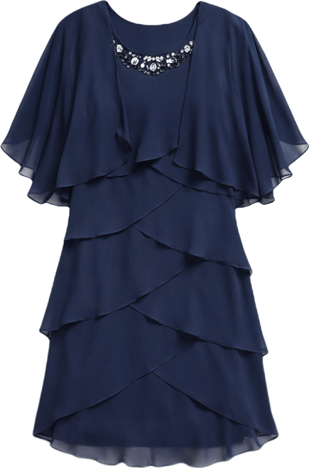 sl fashions embellished tiered chiffon dress & capelet Vintage 1940s Ladies Sewing Pattern Vintage McCalls 5927, Bust 30, Hip –  Avid Vintage main image 1