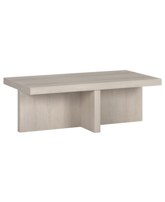 Elna 44" Wide Rectangular Coffee Table in Alder White