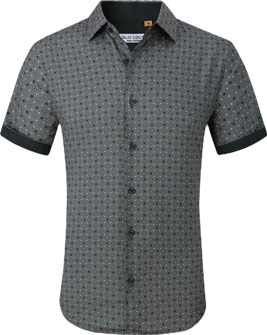 Men's Slim-Fit Geo-Print Performance Shirt