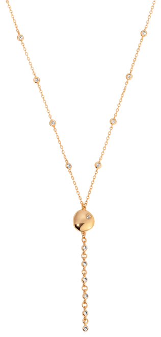 Polished Pebble Crystal Chain Lariat