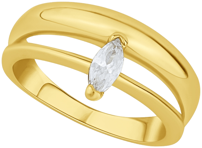 Cubic Zirconia Double Band Ring