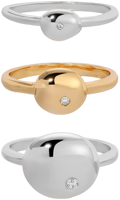 Polished Stacking Pebble Ring Set