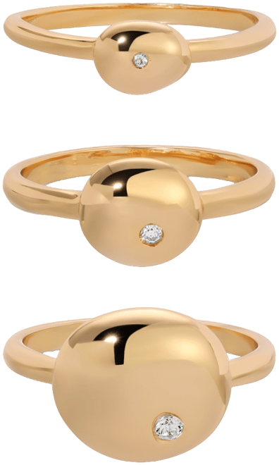 Polished Stacking Pebble Ring Set