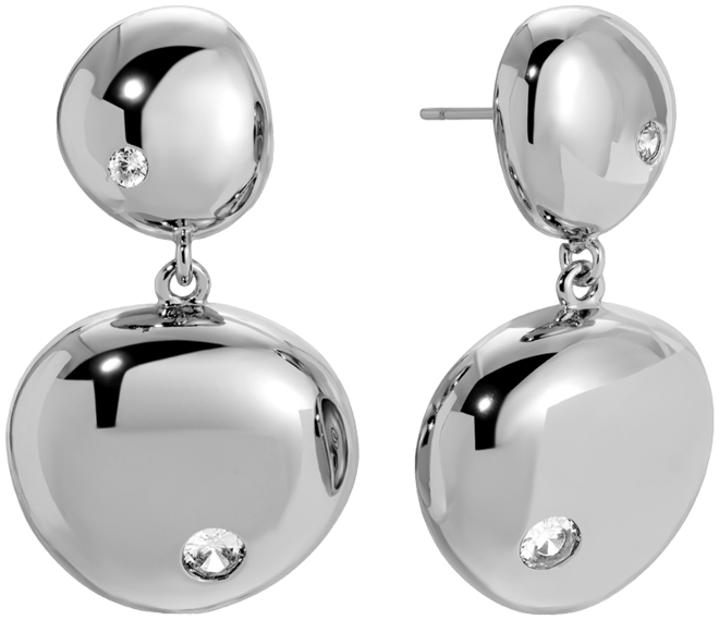Polished Double Pebble Drop Earrings