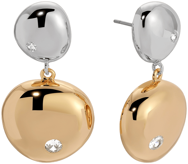 Polished Double Pebble Drop Earrings