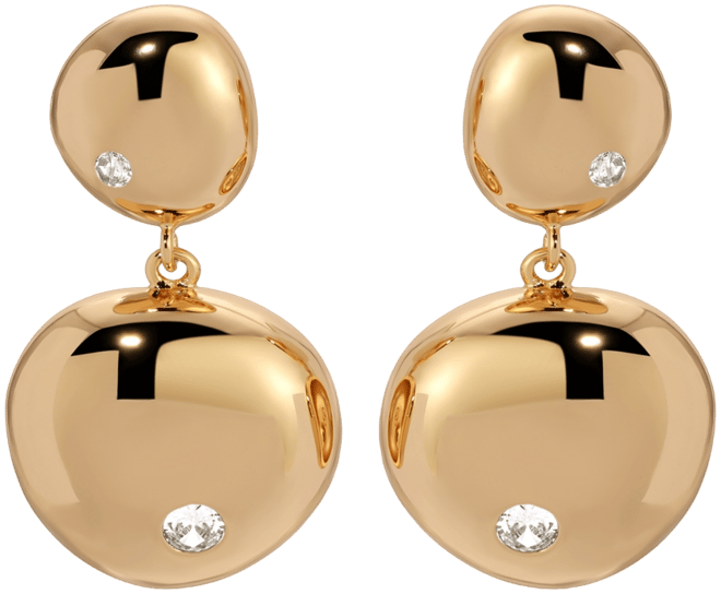 Polished Double Pebble Drop Earrings