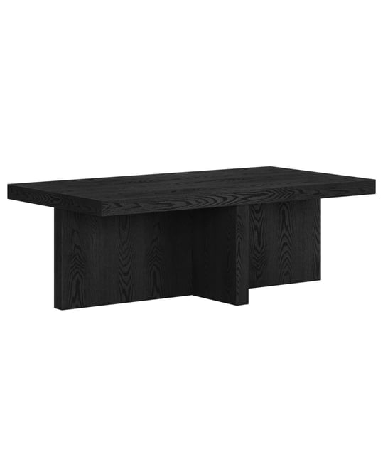 Elna 44" Wide Rectangular Coffee Table in Black Grain